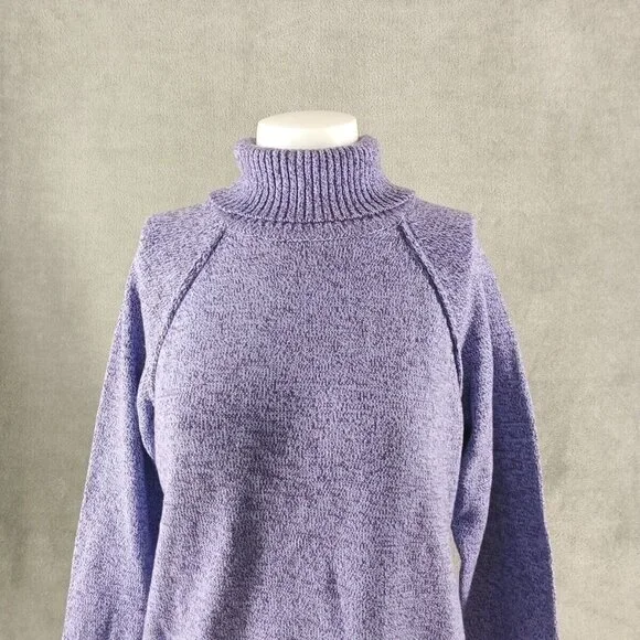 NWT KAREN SCOTT Fall Cozy Turtleneck Sweater MEDIUM(8-10)Lavender 100% Cotton - Picture 2 of 15